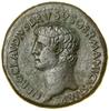 Sesterc, (42–43), Rzym; Aw: Głowa Druzusa (brat Tyberiusza) w lewo, NERO CLAVDIVS DRVSVS  GERMANIC..