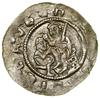 Denar, (1109–1117); Aw: Postać siedząca w lewo, 