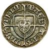 Szeląg, (1426–1436), Gdańsk; Aw: Tarcza Wielkiego Mistrza na tle długiego krzyża, MΛGS T (dwa pier..