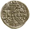 Trojak, 1596, Lublin; w legendzie awersu P M D L, skrócona data na rewersie przedzielona przez zna..
