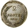 2 złote, 1813, Zamość; odmiana z dłuższymi gałązkami wieńca i dużym, gorejącym granatem, w dacie c..