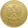 200.000 złotych, 1990, mennica w USA; Solidarność 1980–1990; Fr. 155, Parchimowicz 632;  złoto pró..