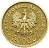 50.000 złotych, 1990, Warszawa; Solidarność 1980–1990; Fr. 157, Parchimowicz 617; złoto próby 999,..