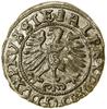 Szeląg, 1557, Królewiec; na awersie nad Orłem „baszta”; Kop. 3767 (R1), Slg. Marienburg 1217,  Vos..
