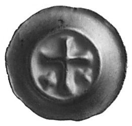 brakteat: Krzyż, poniżej dwie gwiazdki, Vos.40, GumBK 121, 0.23 g.