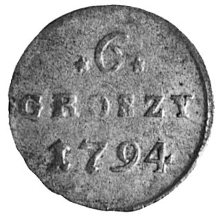 6 groszy 1794, Warszawa, j.w., nieco mniejsze litery na awersie