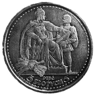 5 złotych 1925, Konstytucja, 81 perełek, srebro 37.0 mm, 24.91 g, ładna stara patyna
