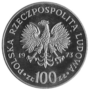 100 złotych 1973, Mikołaj Kopernik z napisem PRÓBA, najrzadsza lustrzanka polska