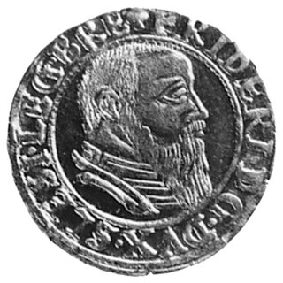grosz 1544, Legnica, Aw: Popiersie Fryderyka II i napis, Rw: Orzeł dolnośląski i napis, Kop.90.IV.2, FbSg.1363