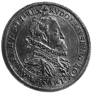 talar 1605, Hall, Aw: Popiersie, w otoku napis, Rw: Tarcza herbowa z orderem Złotego Runa, w otoku napis, Dav.3005