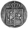 jednostronna odbitka awersu próbnej wersji tarczy herbowej Królestwa Polskiego, która z niewielkim..