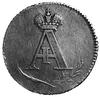 medalik nie sygnowany, wybity w 1801 r. z okazji koronacji Aleksandra I, Aw: Monogram cara i gałąz..