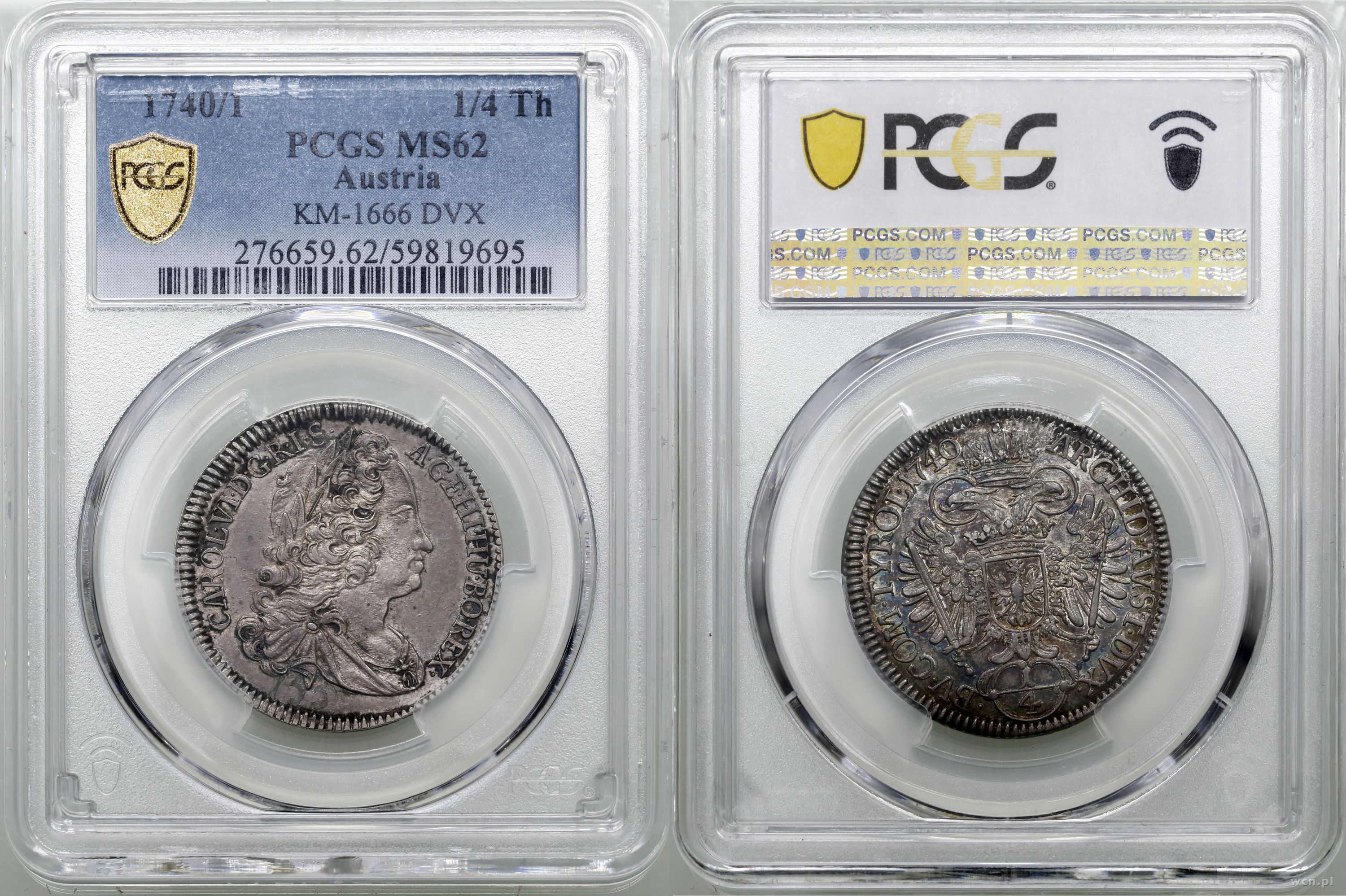 1/4 talara 1740, Hall, data przebijana z innego