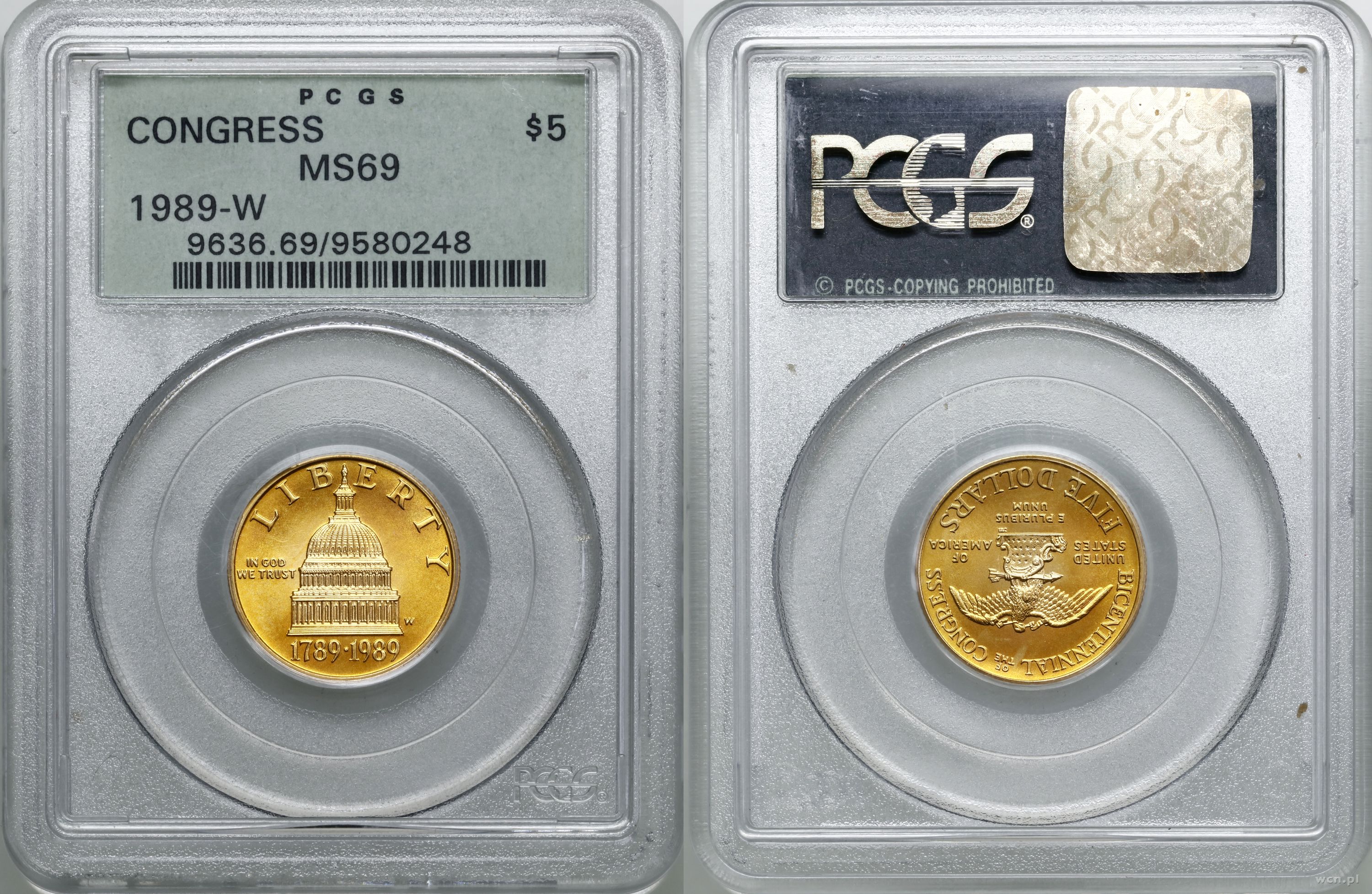 5 dolarów 1989 W, West Point, Bicentennial of th