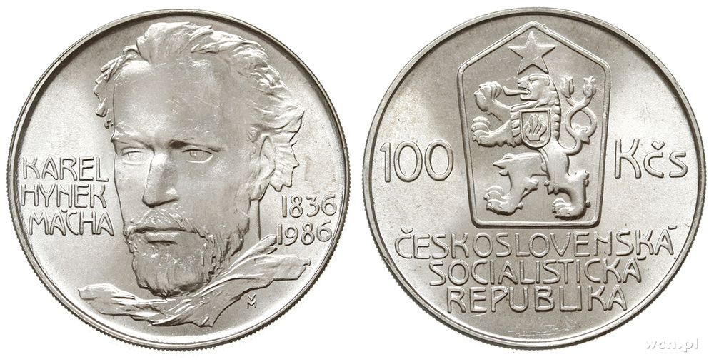 Czechy, 100 koron, 1986