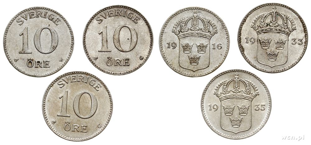 Szwecja, 3 x 10 ore, 1916(III+), 1933(II+), 1935(I-)