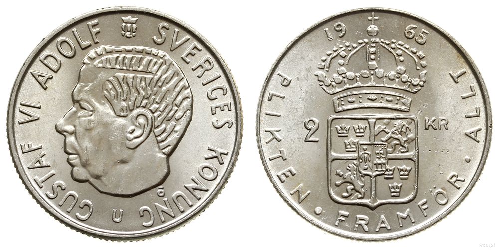 Szwecja, 2 korony, 1965