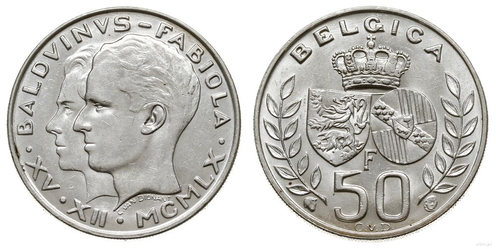 Belgia, 50 franków, 1960