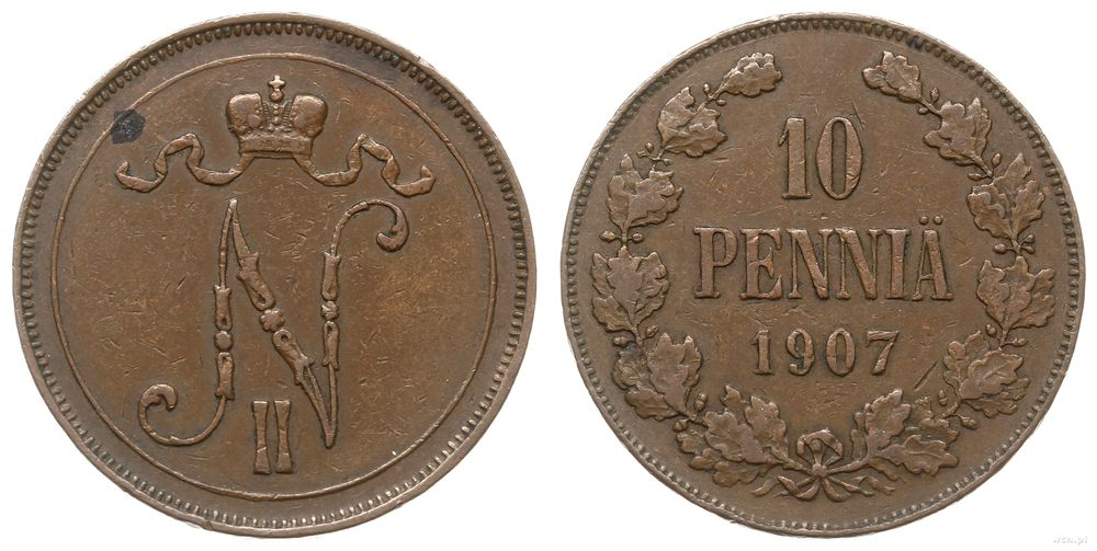 Finlandia, 10 penniä, 1907