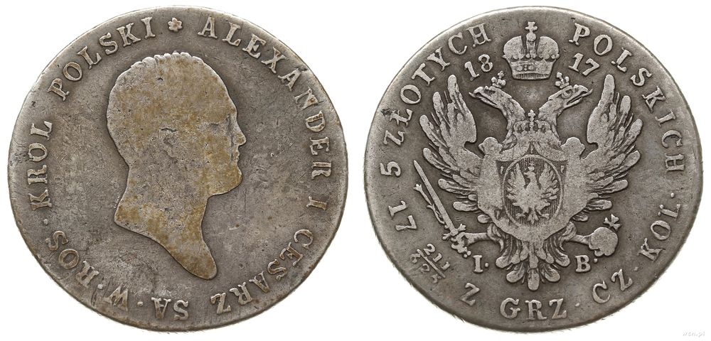 Polska, 5 złotych, 1817 I - B