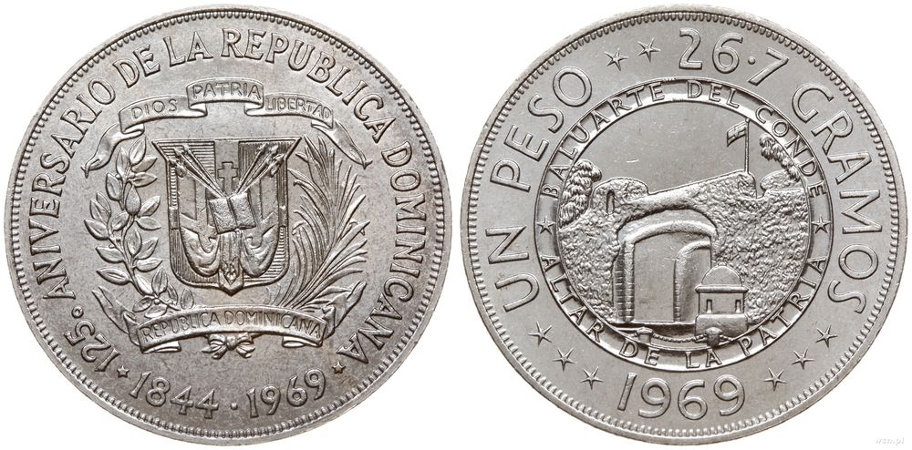 Dominikana, 1 peso, 1969