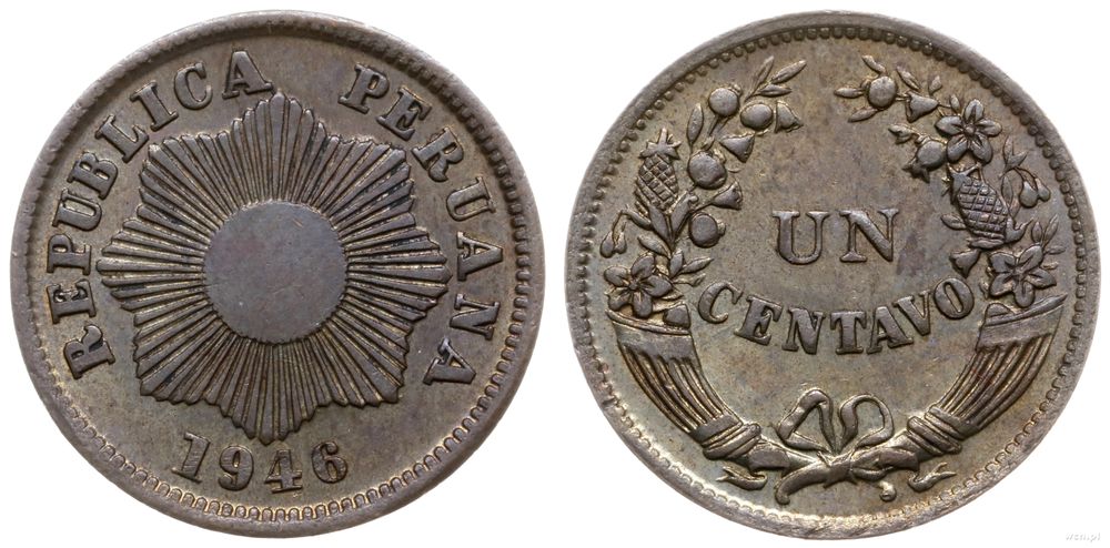 Peru, 1 centavo, 1946