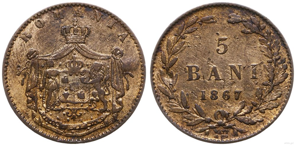 Rumunia, 5 bani, 1867