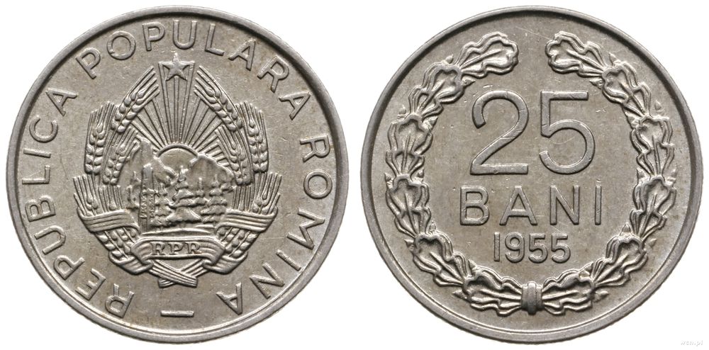 Rumunia, 25 bani, 1955
