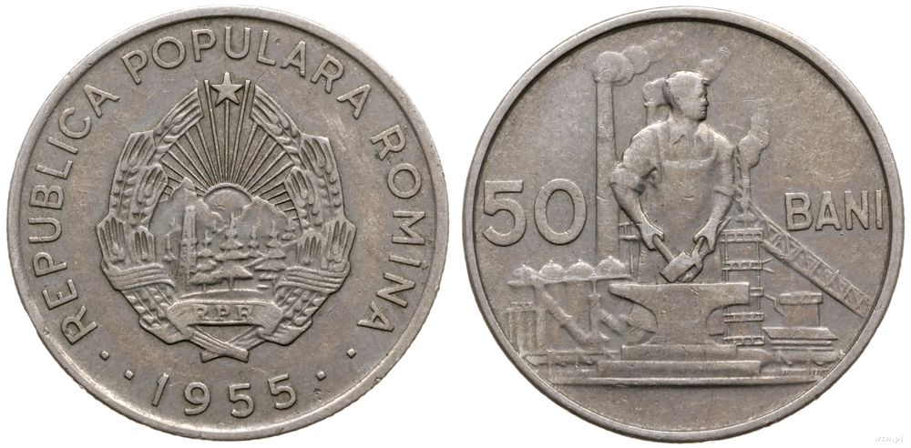 Rumunia, 50 bani, 1955