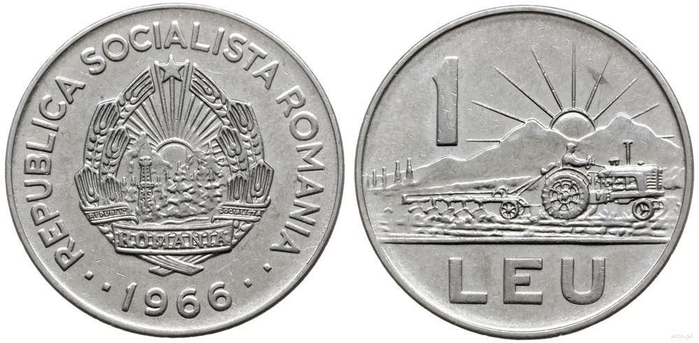 Rumunia, 1 leu, 1966