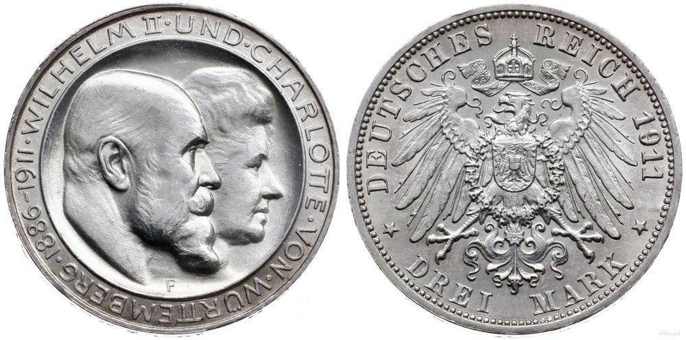 Niemcy, 3 marki, 1911/F