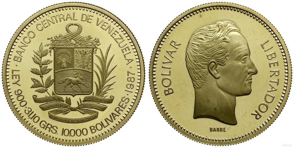 Wenezuela, 10.000 boliwarów, 1987