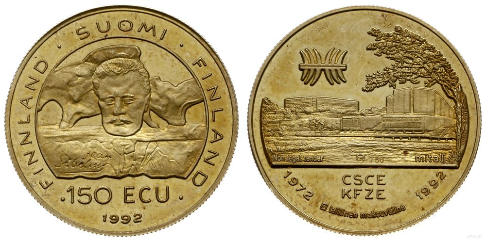 Finlandia, 150 ecu (medalowe), 1992