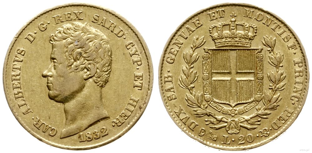 Włochy, 20 lirów, 1832
