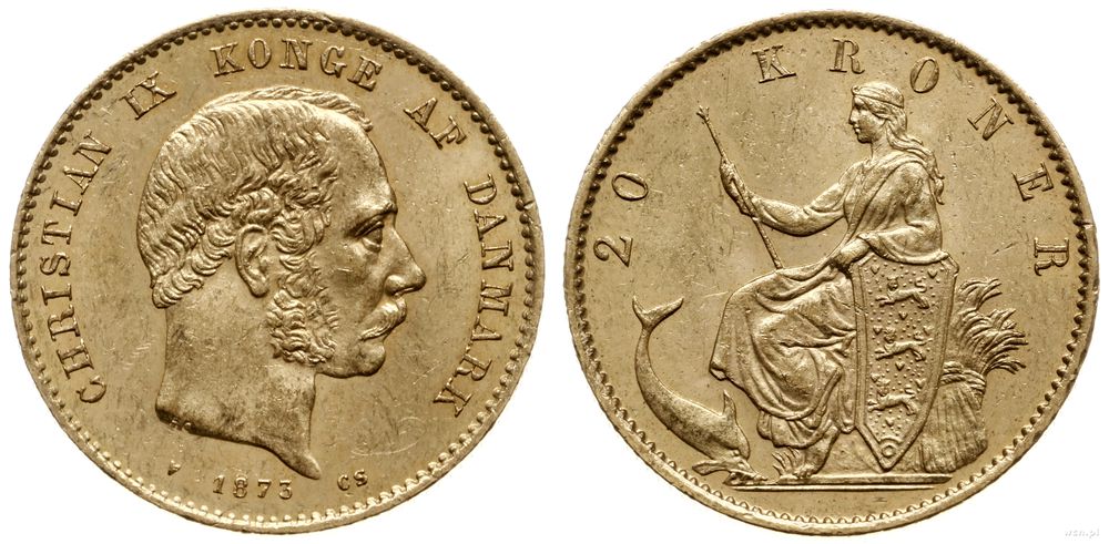 Dania, 20 koron, 1873