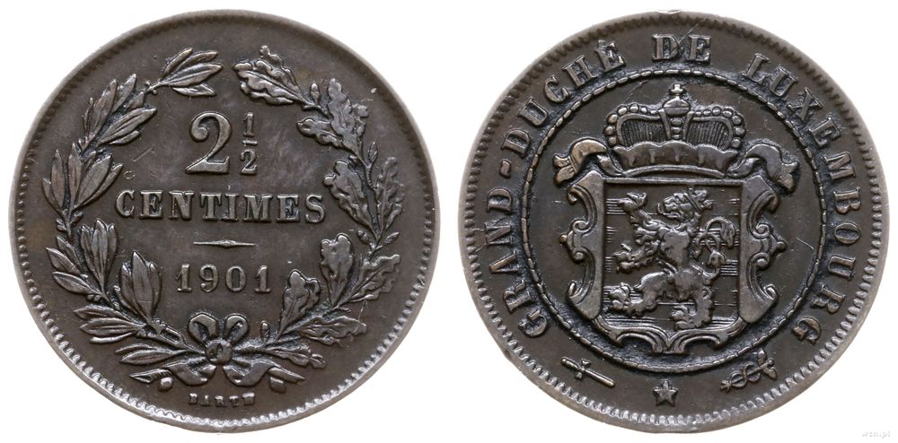 Luksemburg, 2 1/2 centima, 1901