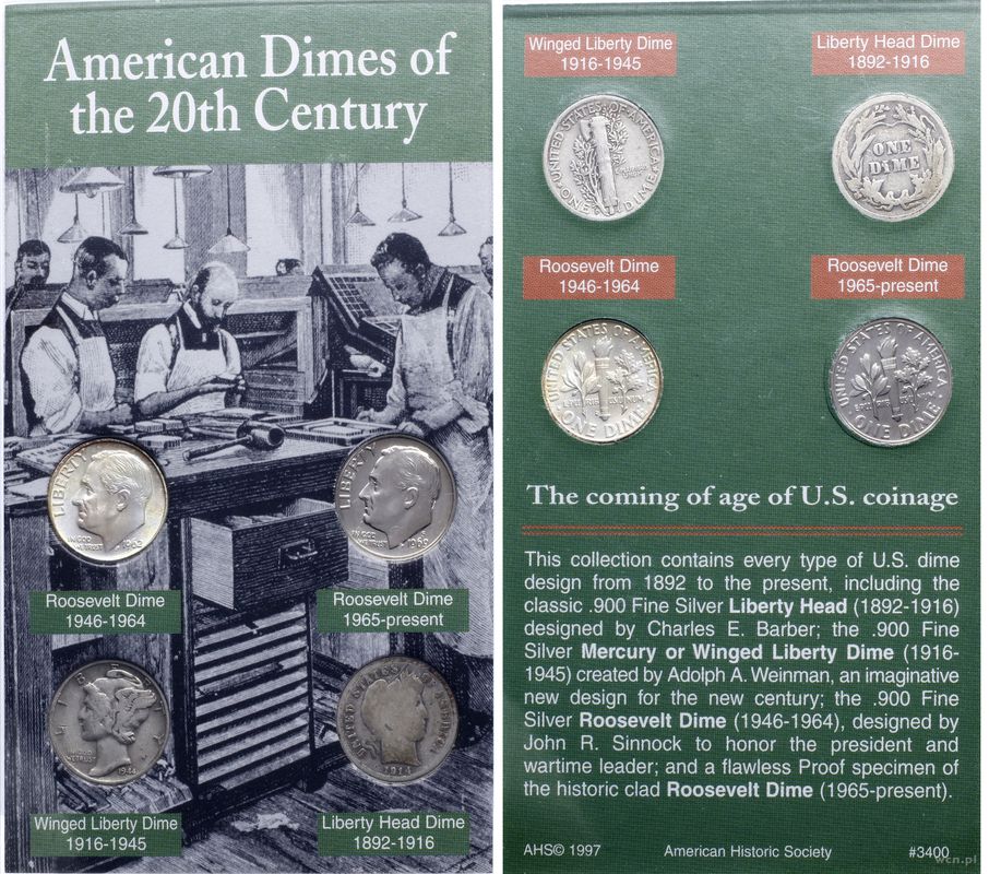 Stany Zjednoczone Ameryki (USA), zestaw 4 x 10 centów