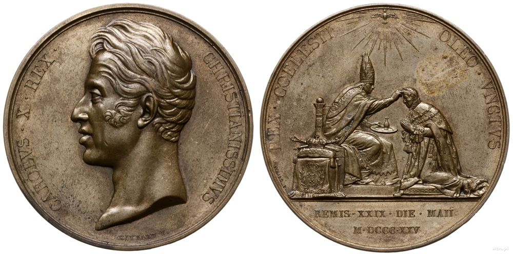 Francja, medal koronacyjny Karola X, 1825