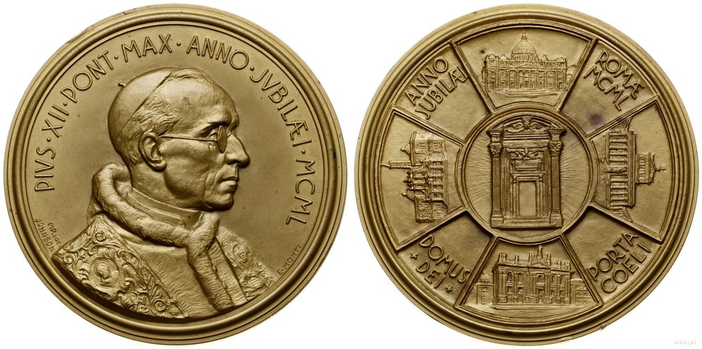 Watykan, medal z Piusem XII, 1950