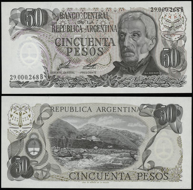 Argentyna, 50 pesos, 1976-1978