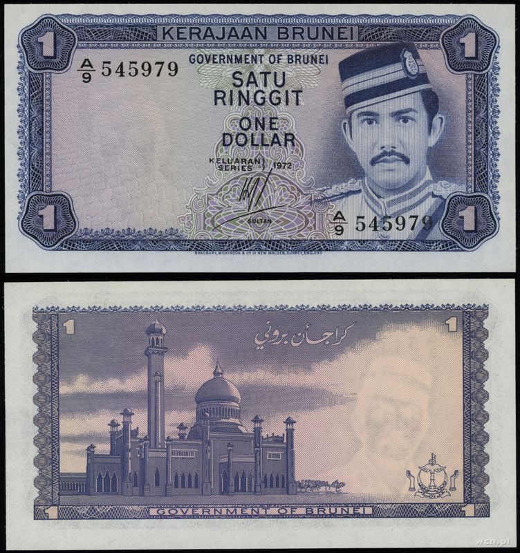 Brunei, 1 dolar, 1972
