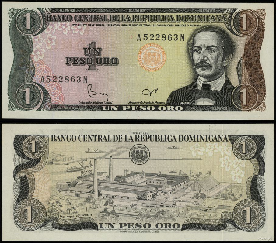 Dominikana, 1 peso, 1984