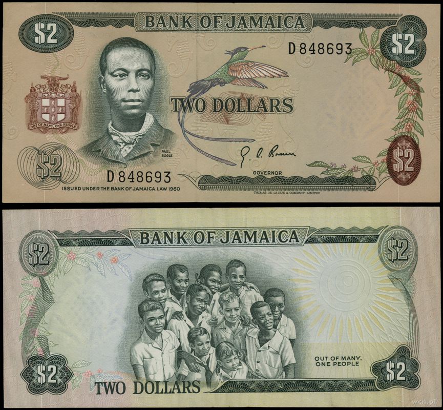 Jamajka, 2 dolary, bez daty (1970)