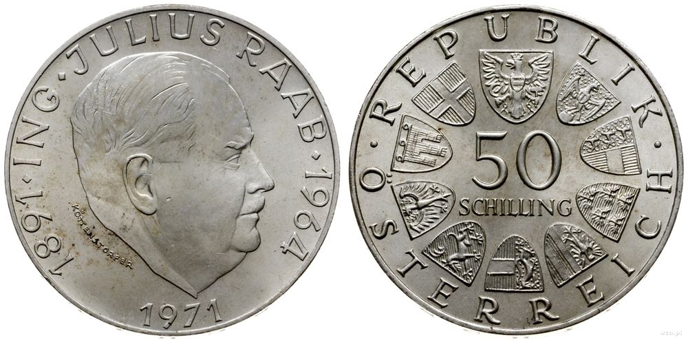 Austria, 50 szylingów, 1971