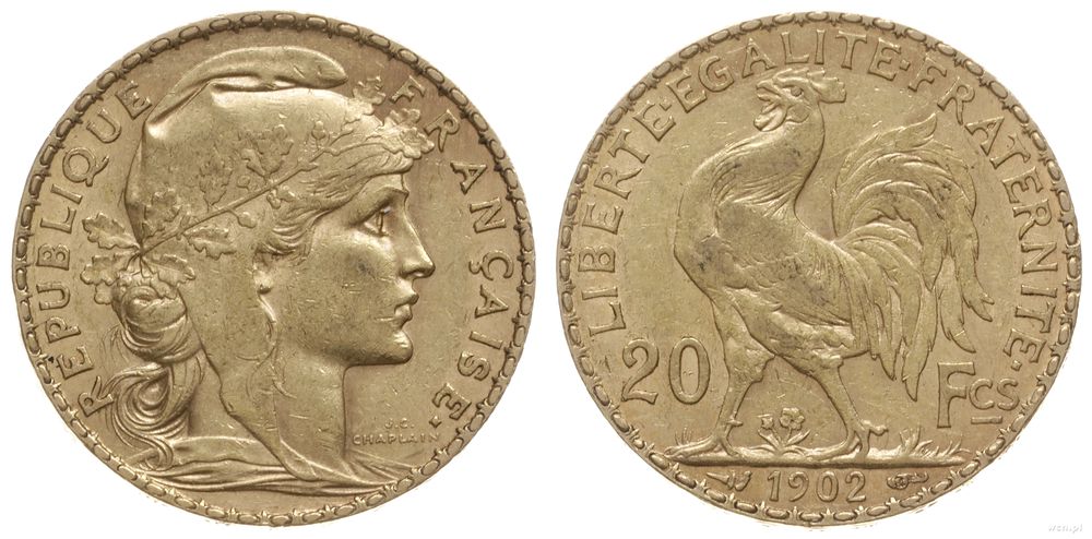 Francja, 20 franków, 1902