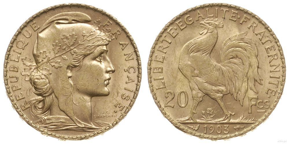 Francja, 20 franków, 1903