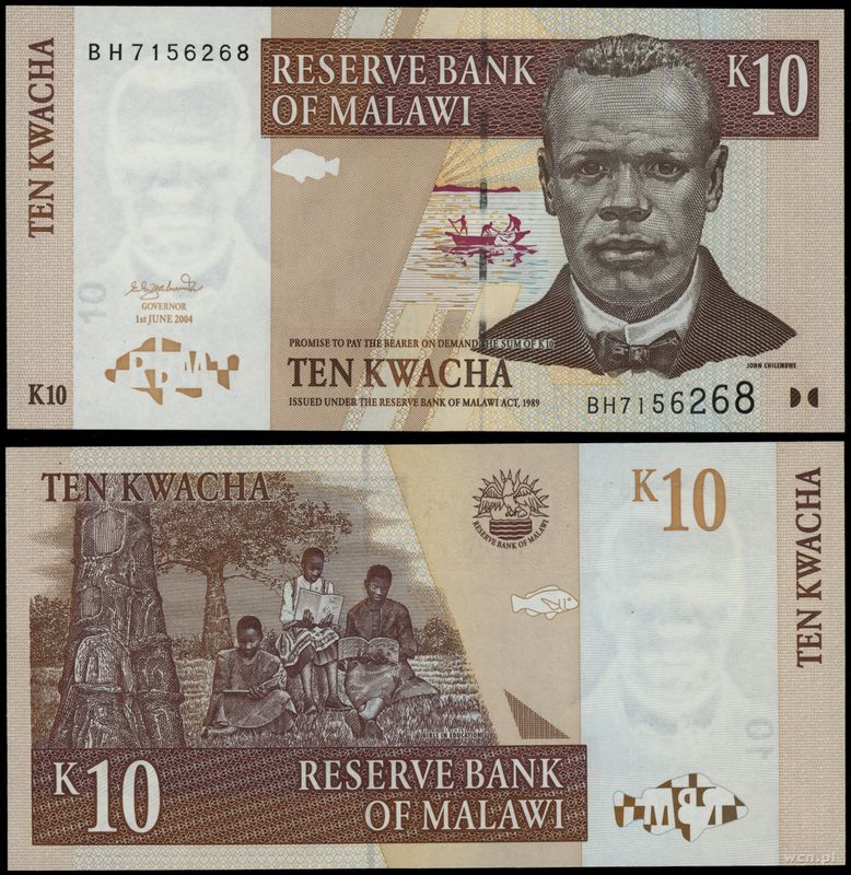 Malawi, 10 kwacha, 1.06.2004
