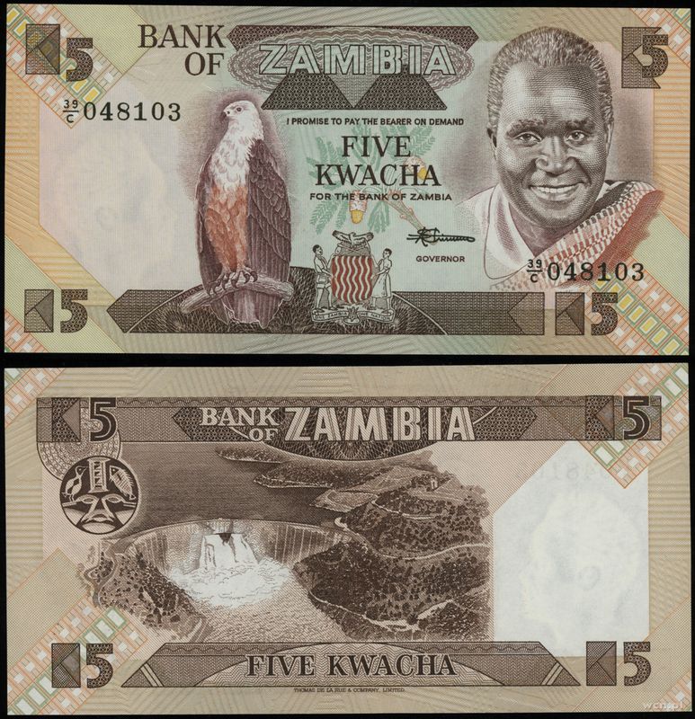 Zambia, 5 kwacha, 1980-1988