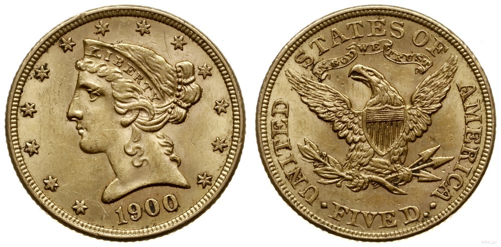 Stany Zjednoczone Ameryki (USA), 5 dolarów, 1900