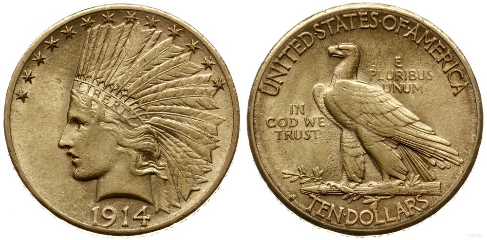 Stany Zjednoczone Ameryki (USA), 10 dolarów, 1914 S